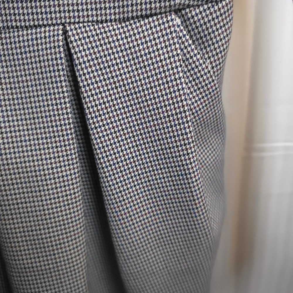 Aritzia Sunday Best Tartine Pleated Dress Gray Houndstooth Fit&Flare Long Sleeve - Picture 8 of 10